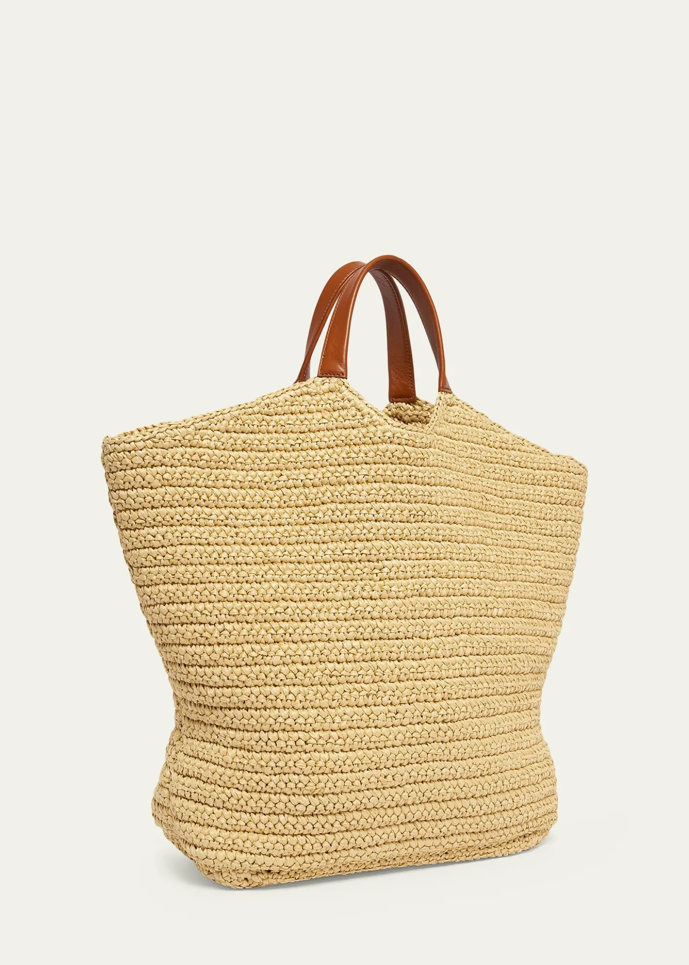 BalmainCabas Large Faux Raffia Tote Bag