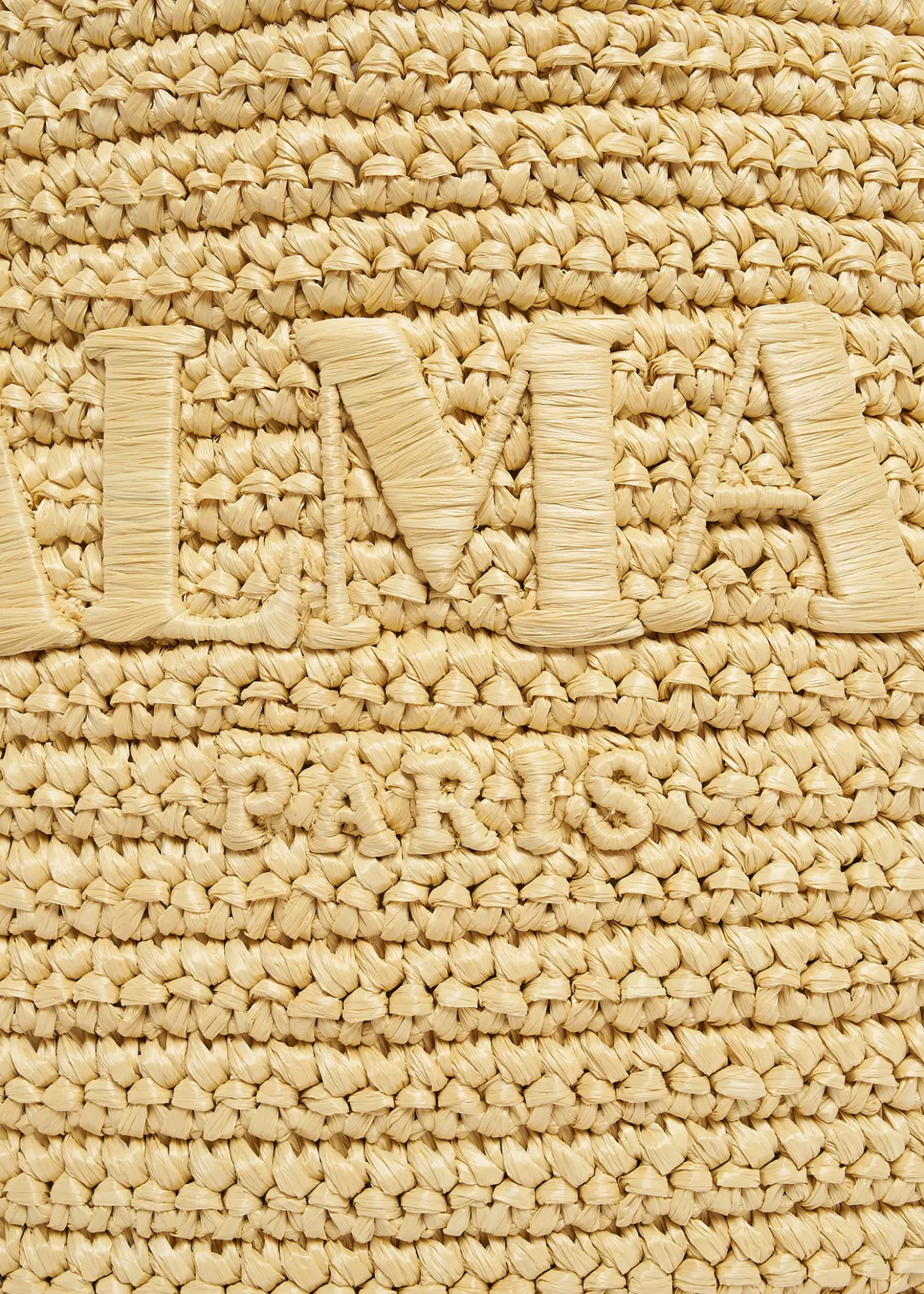 BalmainCabas Large Faux Raffia Tote Bag