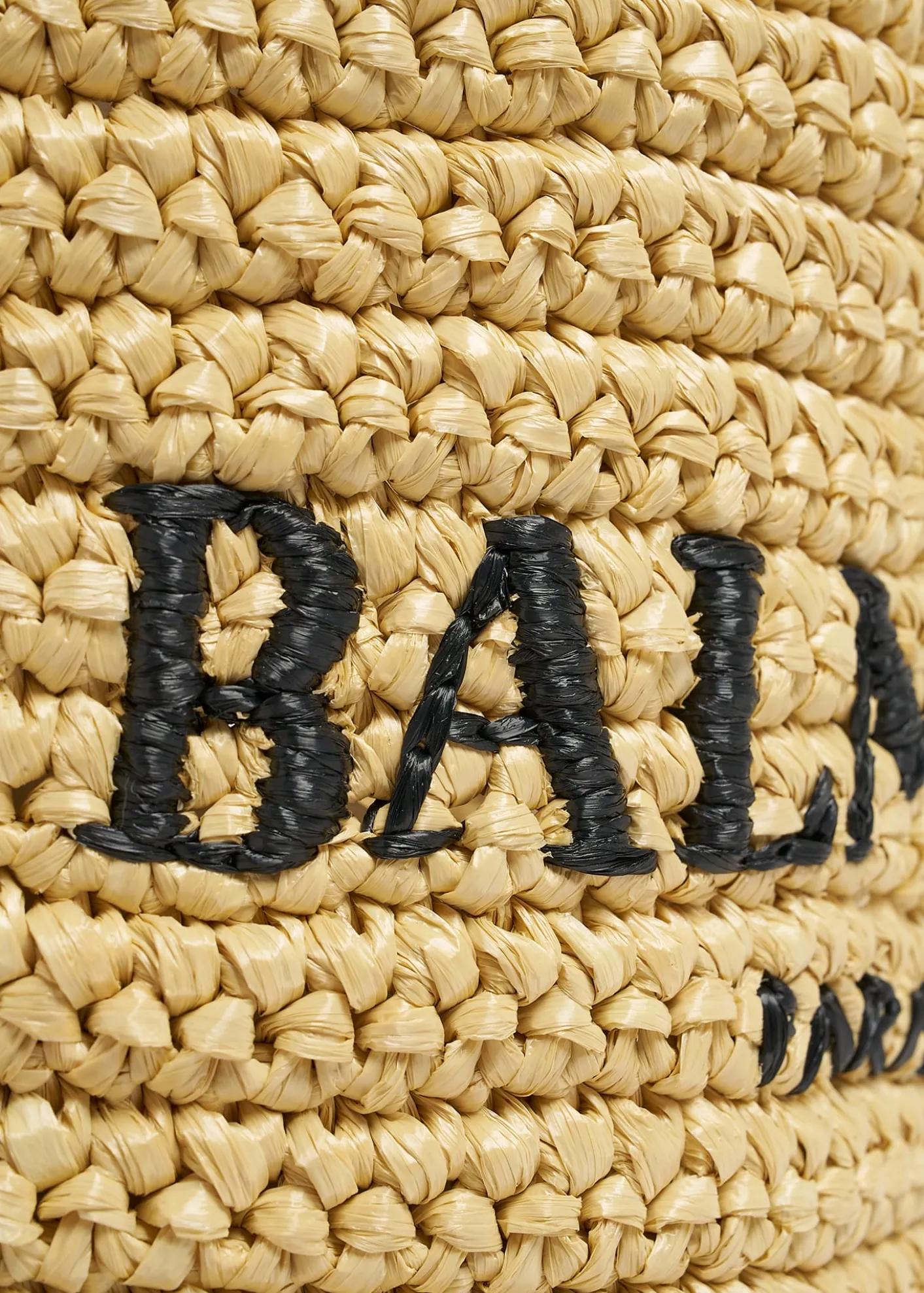 BalmainCabas Mini Faux Raffia Top-Handle Bag