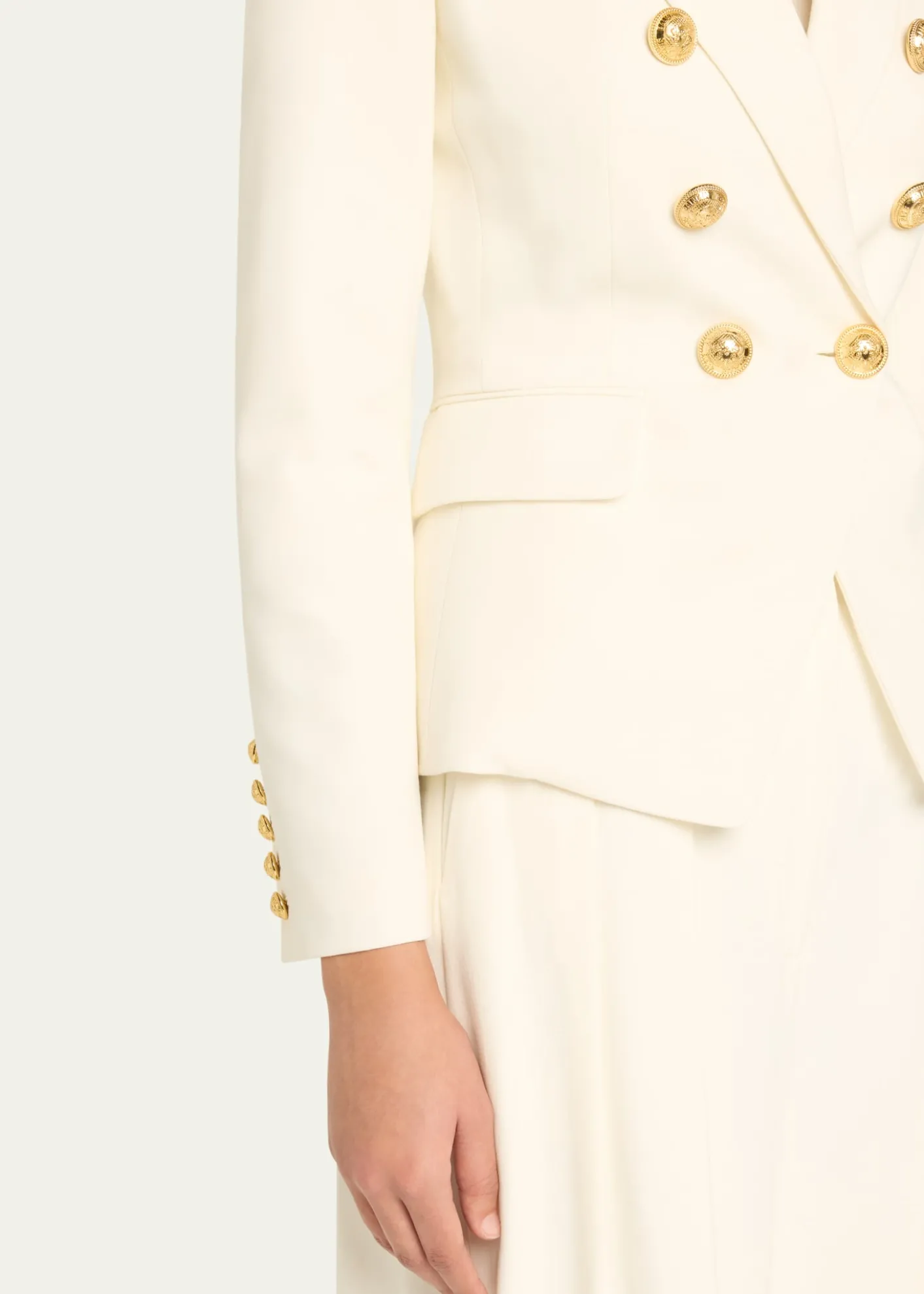 BalmainClassic Double-Breasted Fitted Wool Jacket