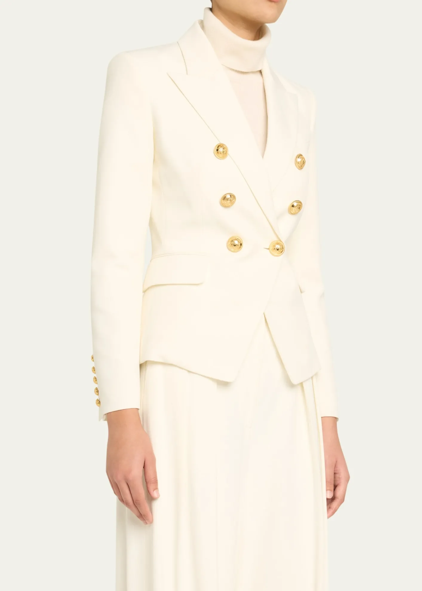 BalmainClassic Double-Breasted Fitted Wool Jacket