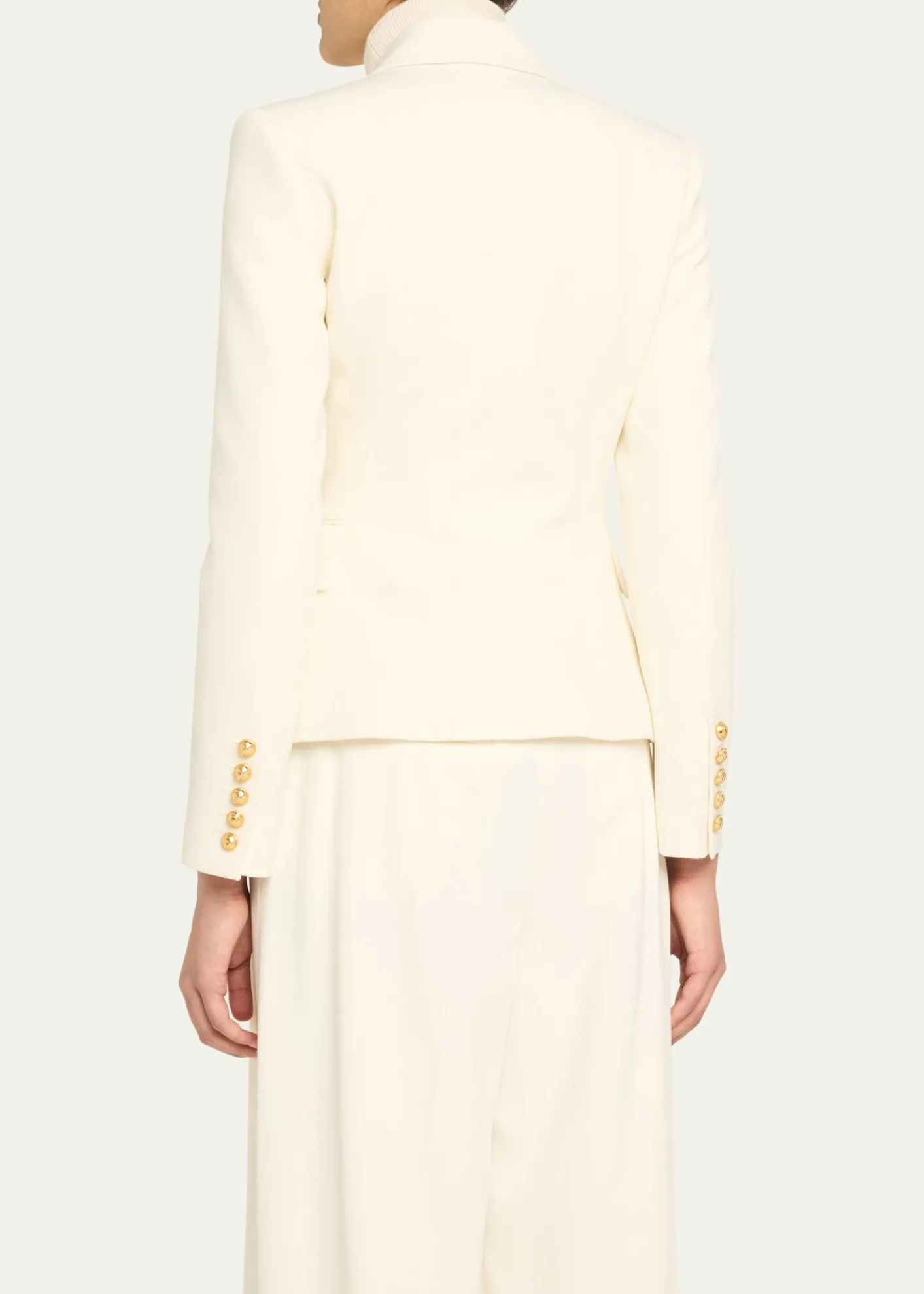 BalmainClassic Double-Breasted Fitted Wool Jacket