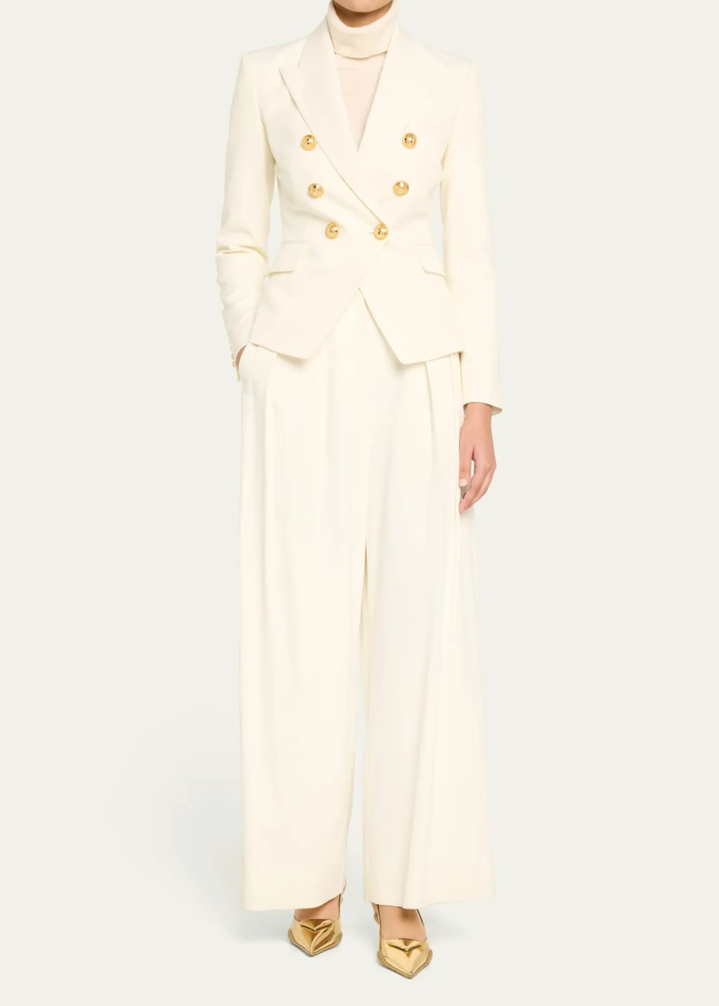 BalmainClassic Double-Breasted Fitted Wool Jacket
