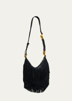 BalmainEbene Suede Fringe Hobo Bag