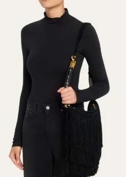 BalmainEbene Suede Fringe Hobo Bag