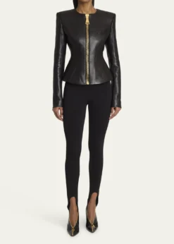 BalmainFitted Lambskin Leather Jacket