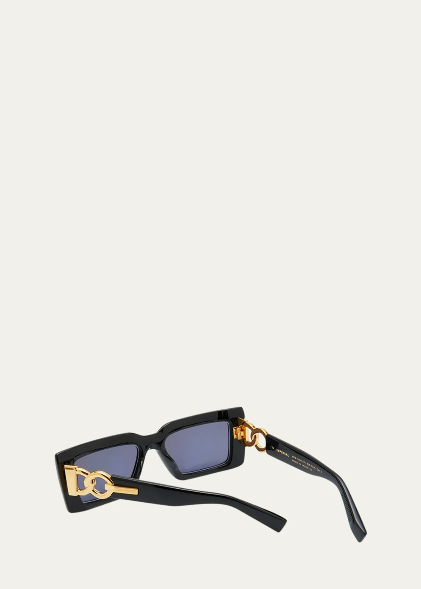 BalmainImperial Black Acetate & Titanium Rectangle Sunglasses