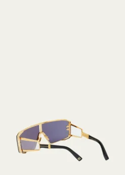 BalmainLe Masque Black Titanium & Acetate Shield Sunglasses