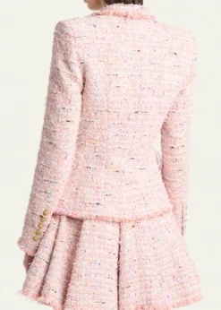 BalmainLion Head Single-Breasted Tweed Jacket