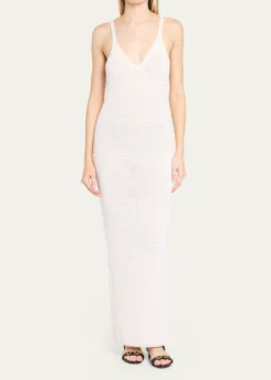 BalmainLong Sleeveless Crochet Dress