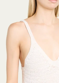 BalmainLong Sleeveless Crochet Dress
