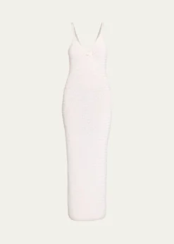 BalmainLong Sleeveless Crochet Dress