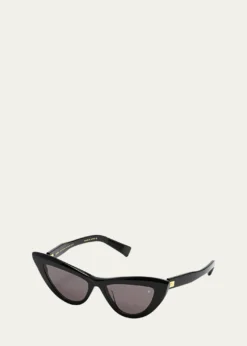 BalmainMonogram Acetate & Titanium Cat-Eye Sunglasses