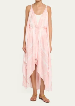 BalmainPlunging Drawstring High-Low Foulard Dress