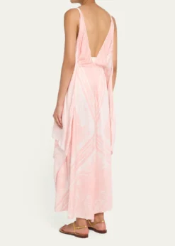 BalmainPlunging Drawstring High-Low Foulard Dress
