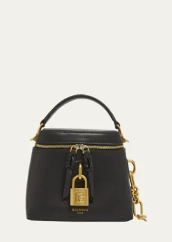 BalmainPulse Vanity Top-Handle Bag in Calfskin