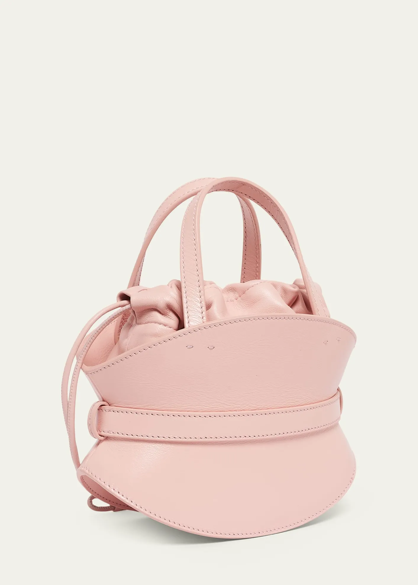 BalmainShuffle Mini Belted Top-Handle Bag in Leather