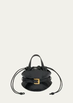 BalmainShuffle Mini Embossed Leather Crossbody Bag