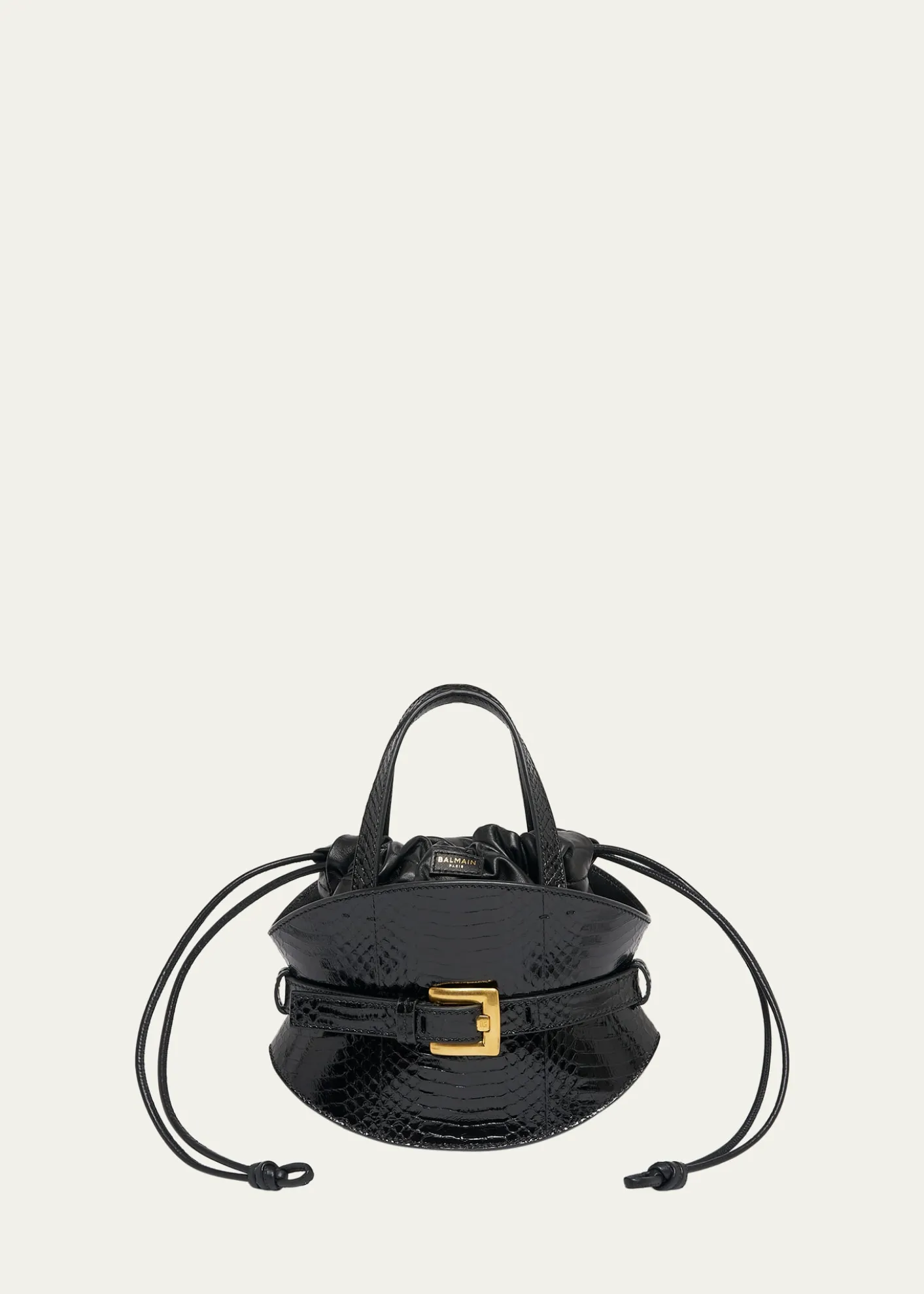BalmainShuffle Mini Embossed Leather Crossbody Bag