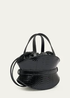 BalmainShuffle Mini Embossed Leather Crossbody Bag