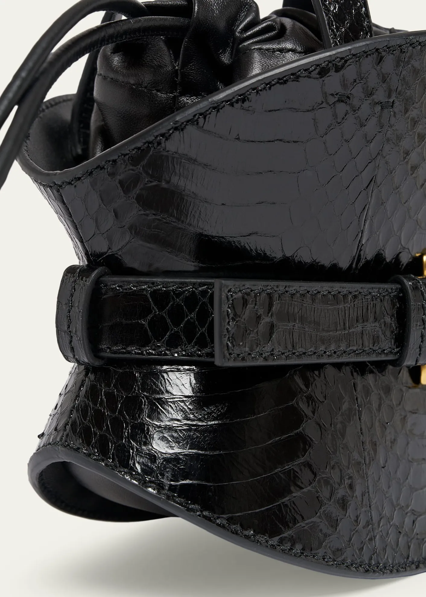 BalmainShuffle Mini Embossed Leather Crossbody Bag