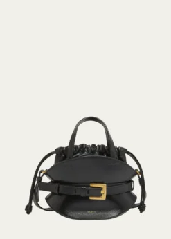 BalmainShuffle Mini Top-Handle Bag in Calfskin