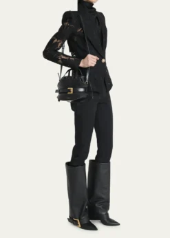 BalmainShuffle Mini Top-Handle Bag in Calfskin