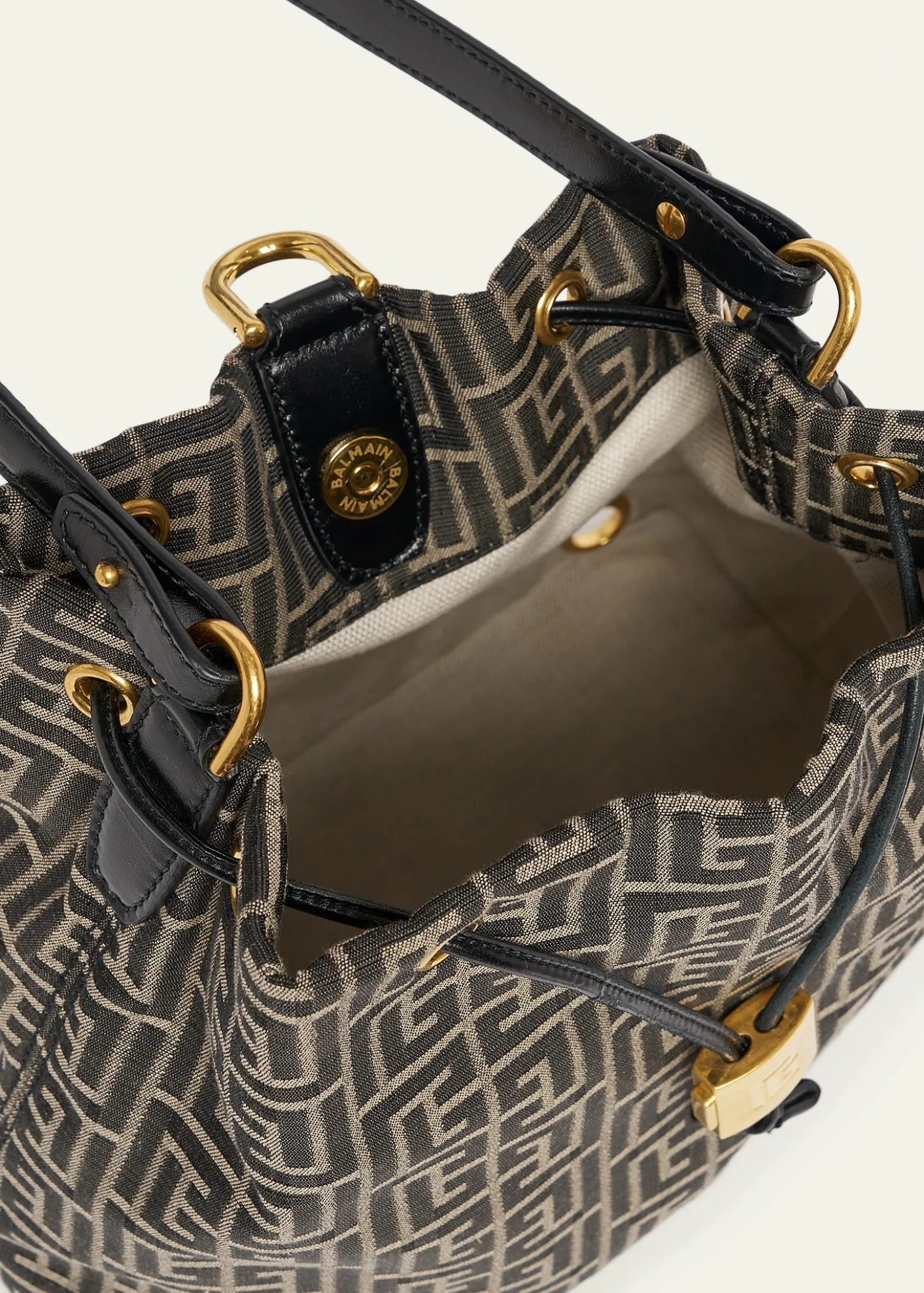 BalmainSync Drawstring Backpack in Monogram Jacquard