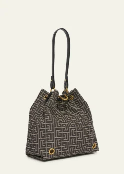 BalmainSync Drawstring Backpack in Monogram Jacquard