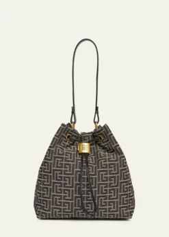 BalmainSync Drawstring Backpack in Monogram Jacquard