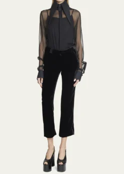 BalmainVelvet Bootcut Pants