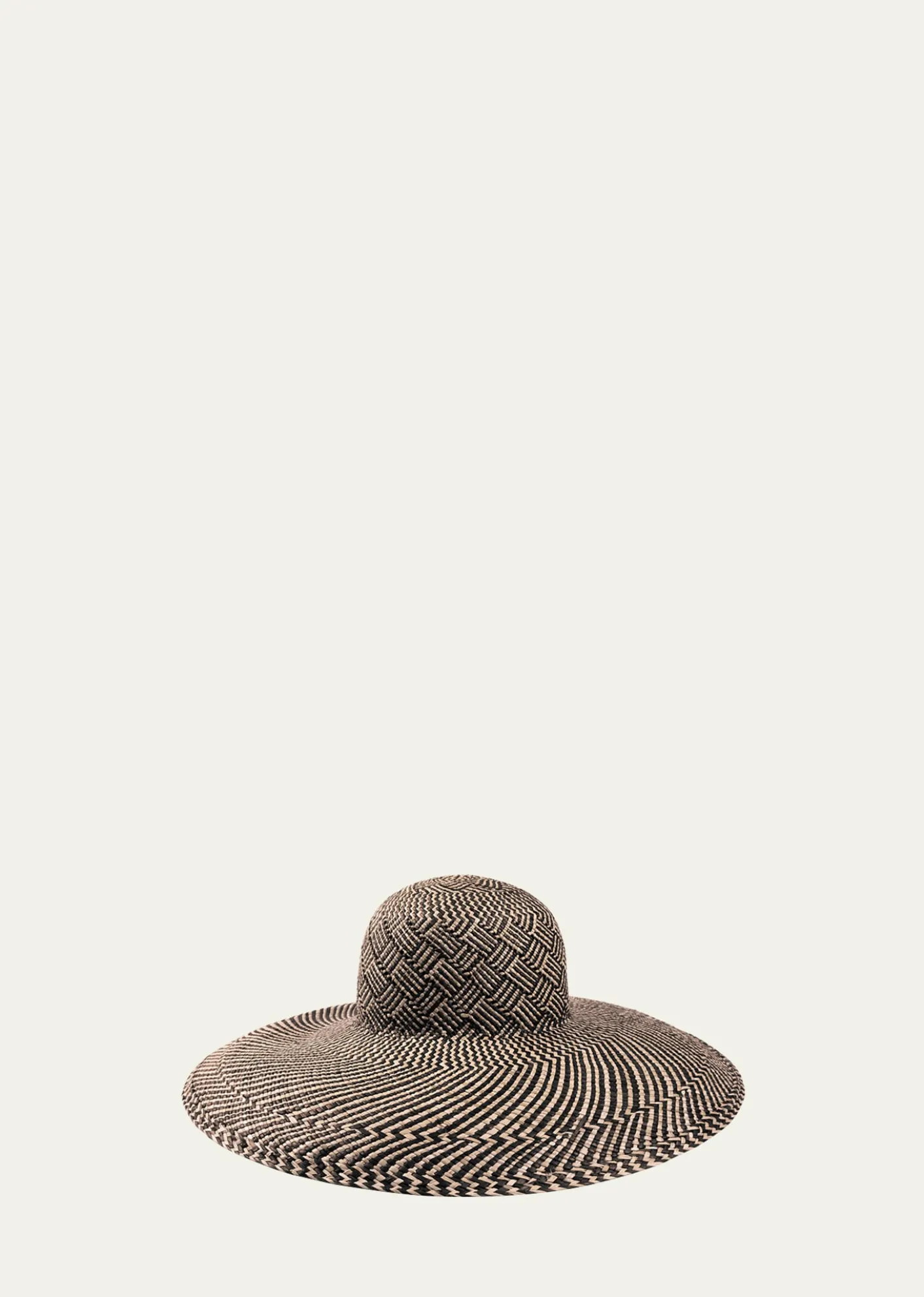 BarbisioAmos Patterned Straw Large-Brim Hat