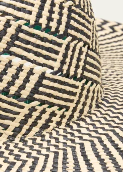 BarbisioAmos Patterned Straw Large-Brim Hat