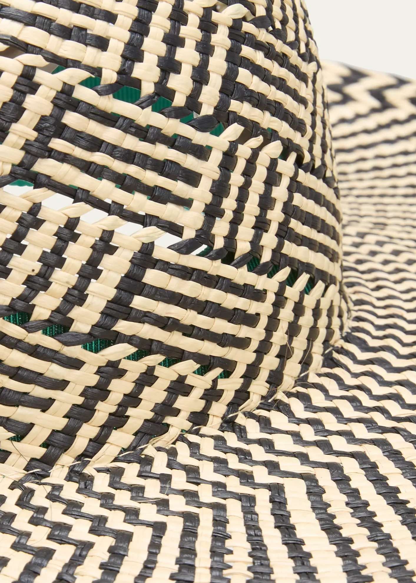 BarbisioAmos Patterned Straw Large-Brim Hat