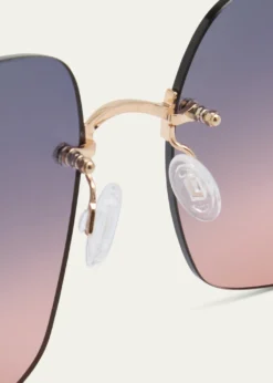 Barton PerreiraAngie Black & Gold Mixed-Media Butterfly Sunglasses