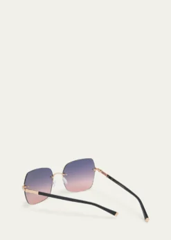Barton PerreiraAngie Black & Gold Mixed-Media Butterfly Sunglasses