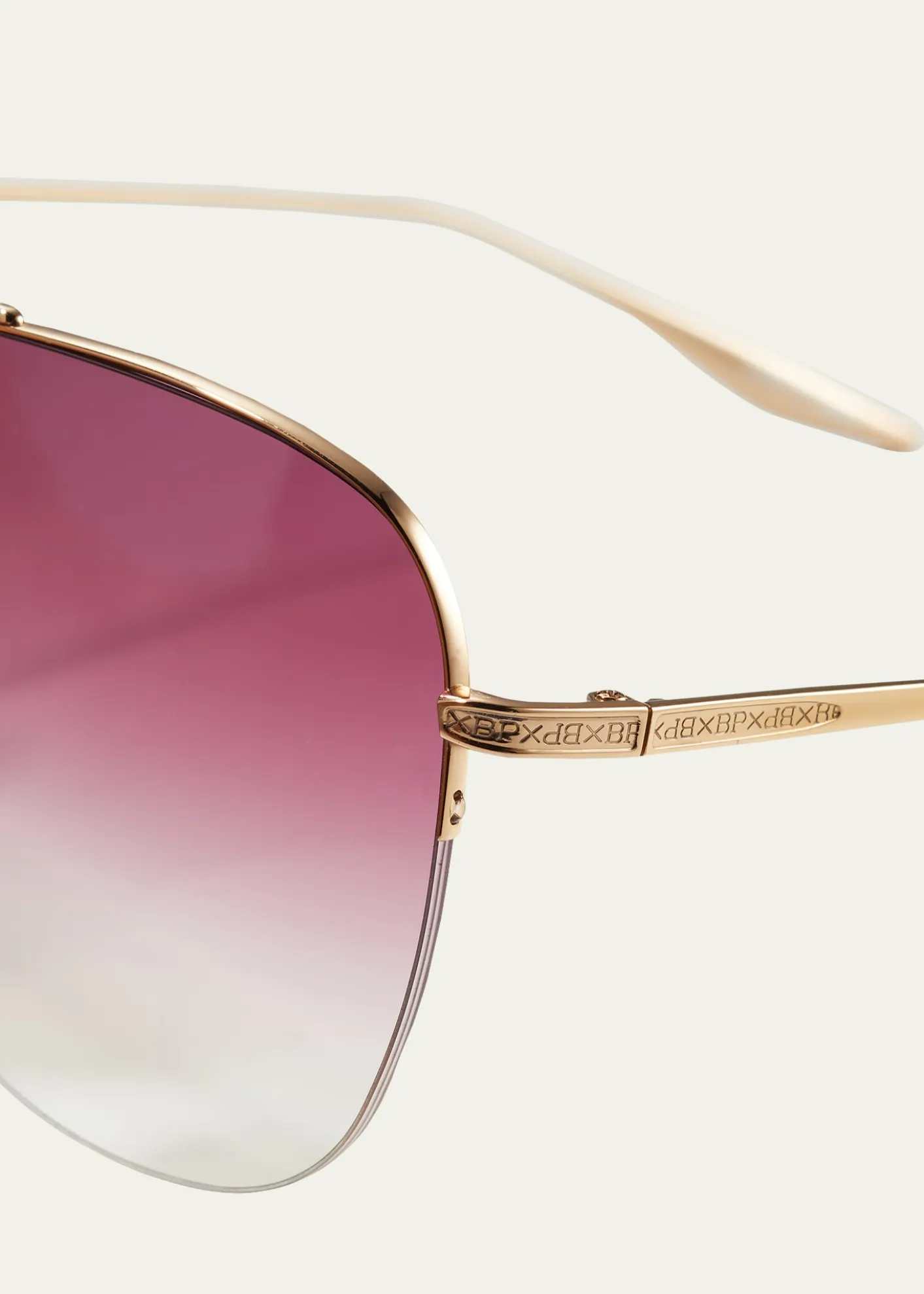 Barton PerreiraChevalier Semi-Rimless Metal Aviator Sunglasses