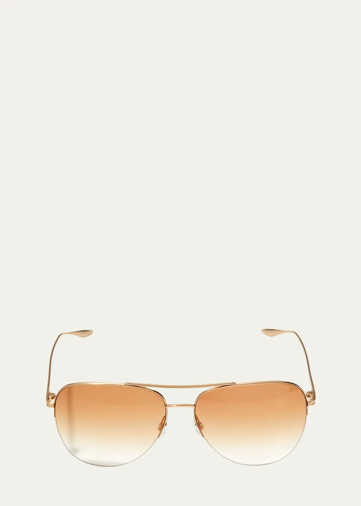 Barton PerreiraChevalier Semi-Rimless Metal Aviator Sunglasses