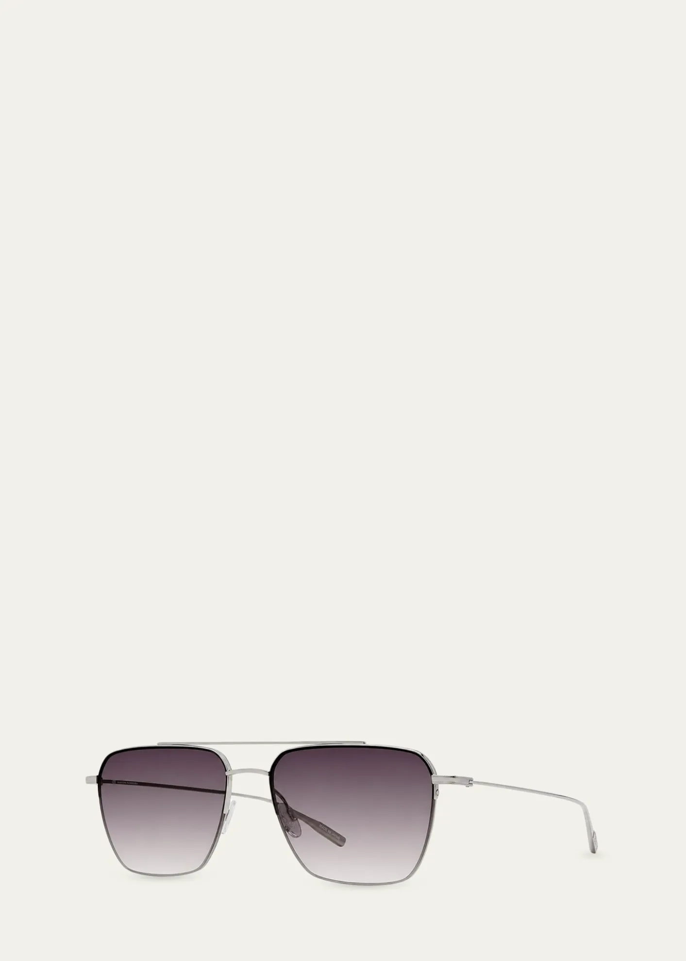 Barton PerreiraMen's Double-Bridge Titanium Aviator Sunglasses