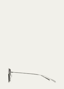 Barton PerreiraMen's Double-Bridge Titanium Aviator Sunglasses
