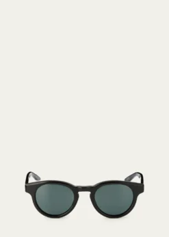Barton PerreiraMen's Oxford Round Acetate Sunglasses