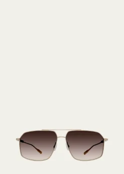 Barton PerreiraRenzo Titanium Aviator Sunglasses