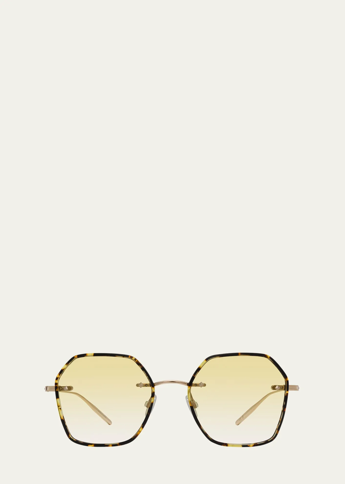 Barton PerreiraRhonda Tortoise Titanium & Acetate Square Sunglasses