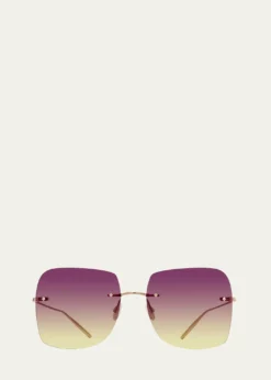 Barton PerreiraSharona Rimless Sun Kissed Titanium Square Sunglasses