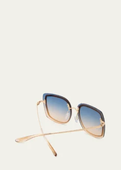 Barton PerreiraHalima 65mm Square Titanium Sunglasses