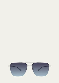 Barton PerreiraMen's Armstrong Titanium Aviator Sunglasses