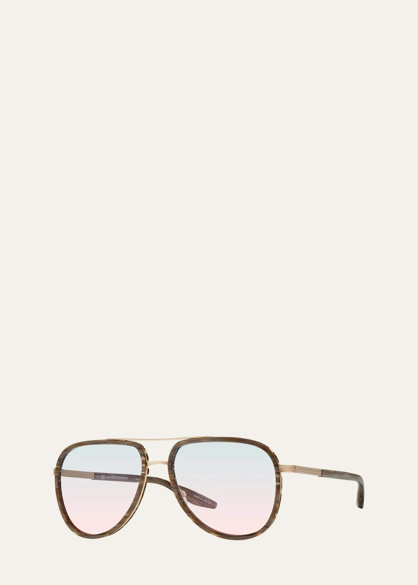 Barton PerreiraMen's Cani Zyl and Titanium Aviator Sunglasses