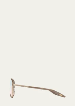 Barton PerreiraMen's Cani Zyl and Titanium Aviator Sunglasses