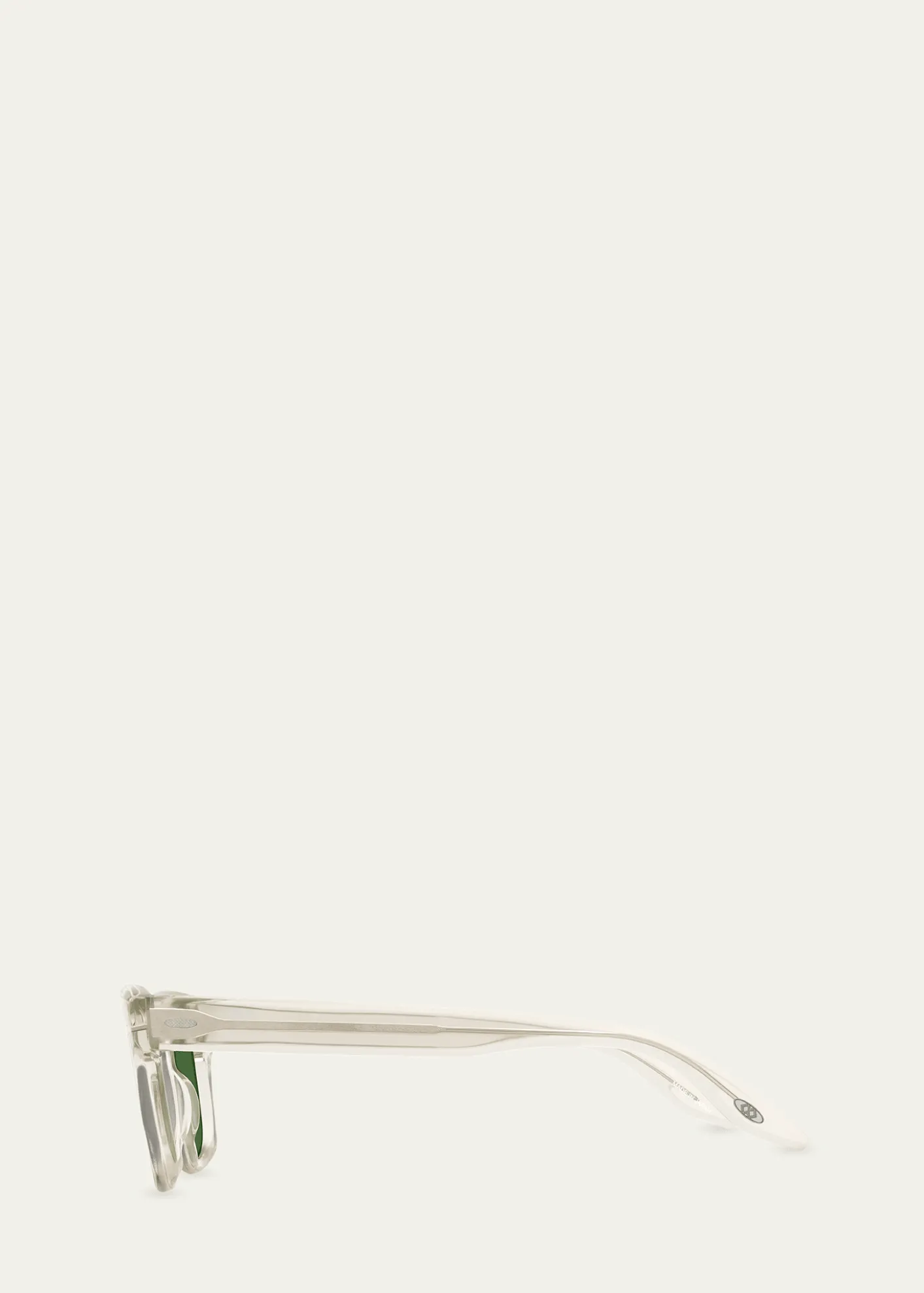Barton PerreiraMen's Keyhole-Bridge Transparent Acetate Square Sunglasses