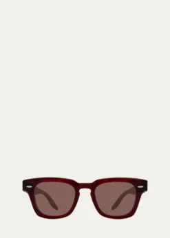 Barton PerreiraMen's Keyhole-Bridge Acetate Rectangle Sunglasses